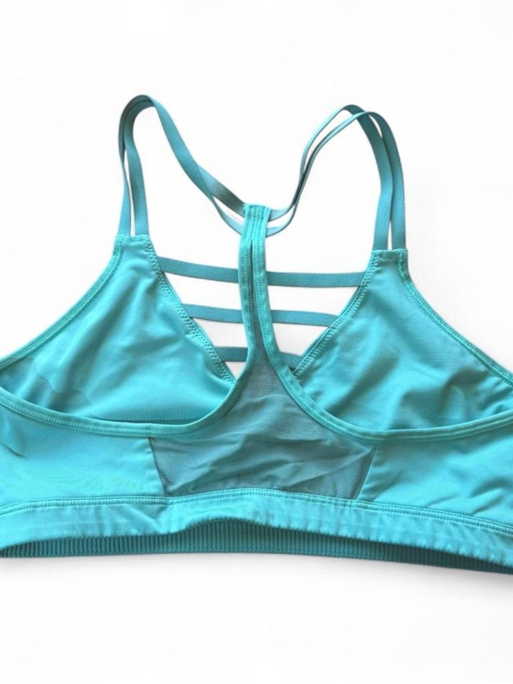 Victoria’s Secret VSX Strappy Plunge Sport Bra M Turquoise - Picture 2 of 8
